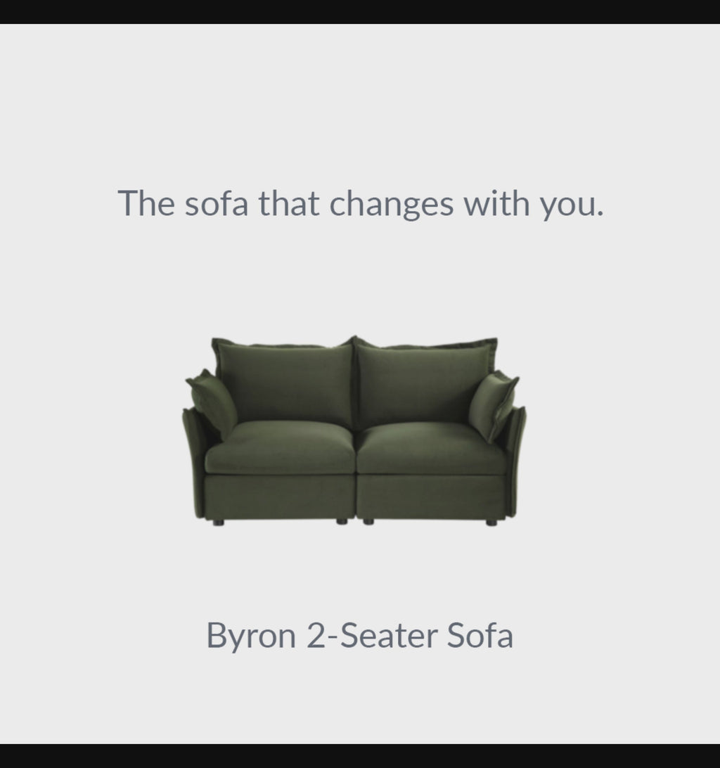 Byron Beige Fabric Pouffe