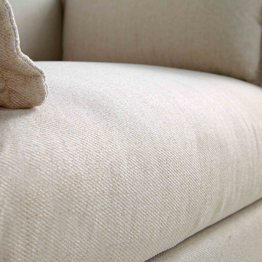 Byron Pillow Edge Beige Fabric Sectional Sofa, 1-Seater Chaise