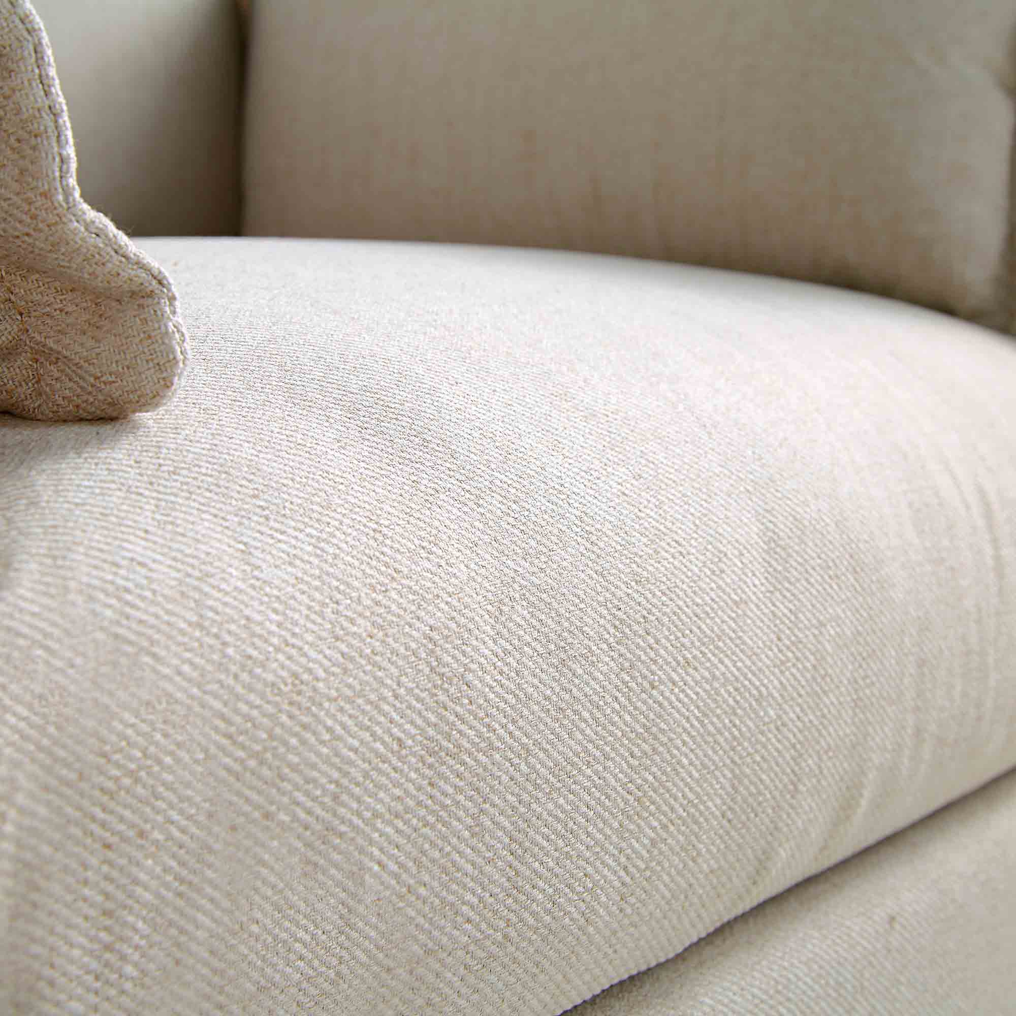 Byron Pillow Edge Beige Fabric Sectional Sofa, 1-Seater Chaise