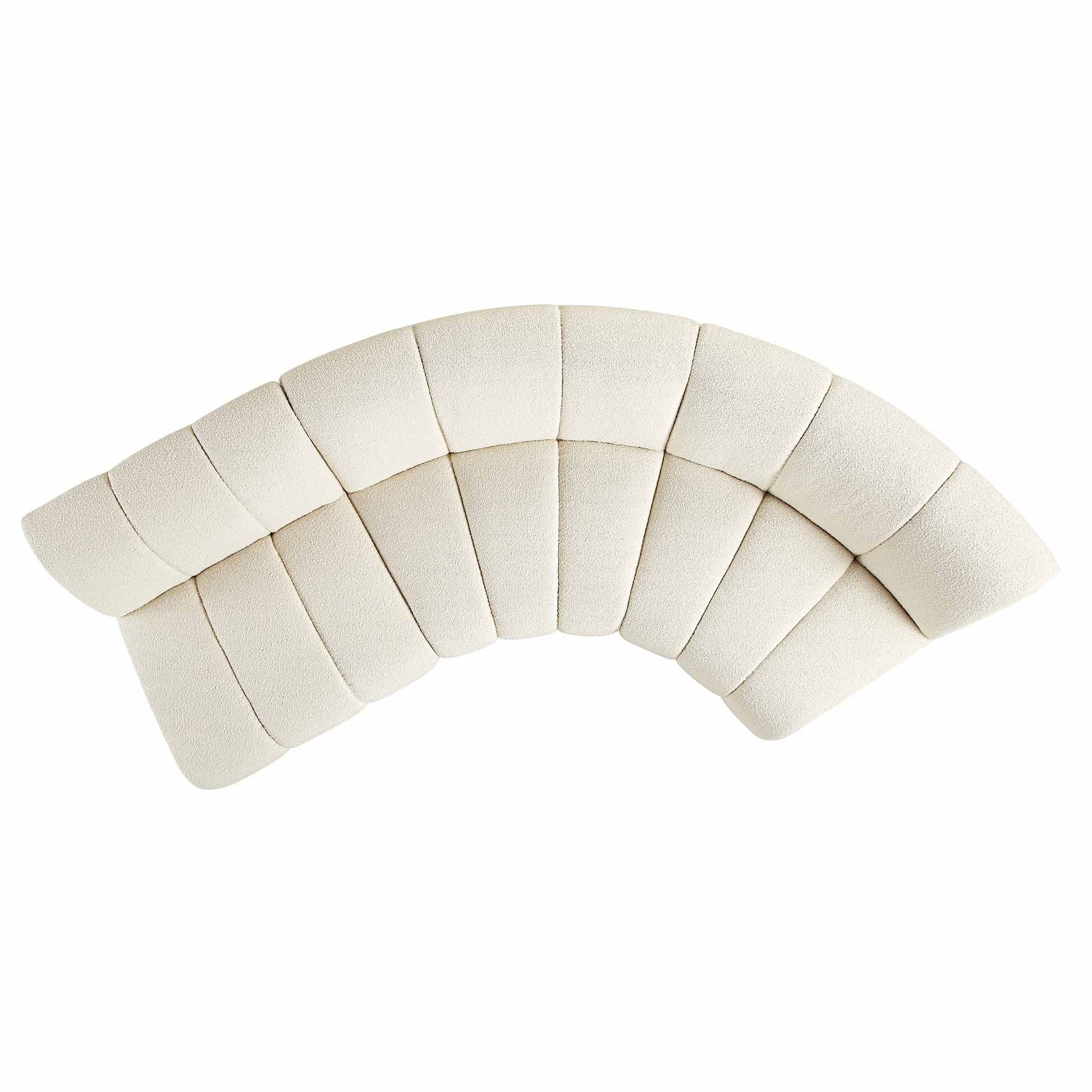 Granvia Ecru Boucle Sectional Sofa, 3-Seater L-Shaped Sofa