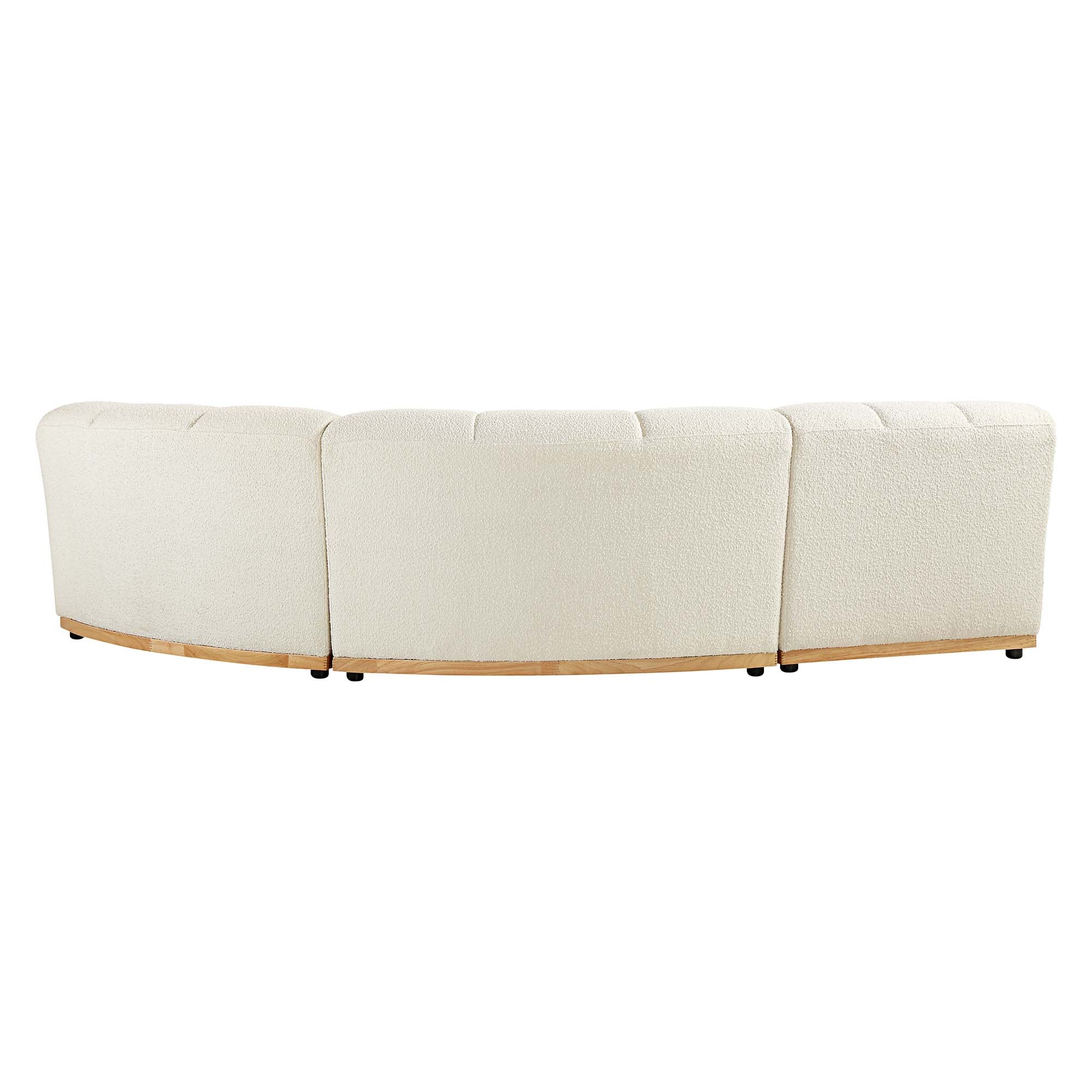 Granvia Ecru Boucle Sectional Sofa, 3-Seater L-Shaped Sofa