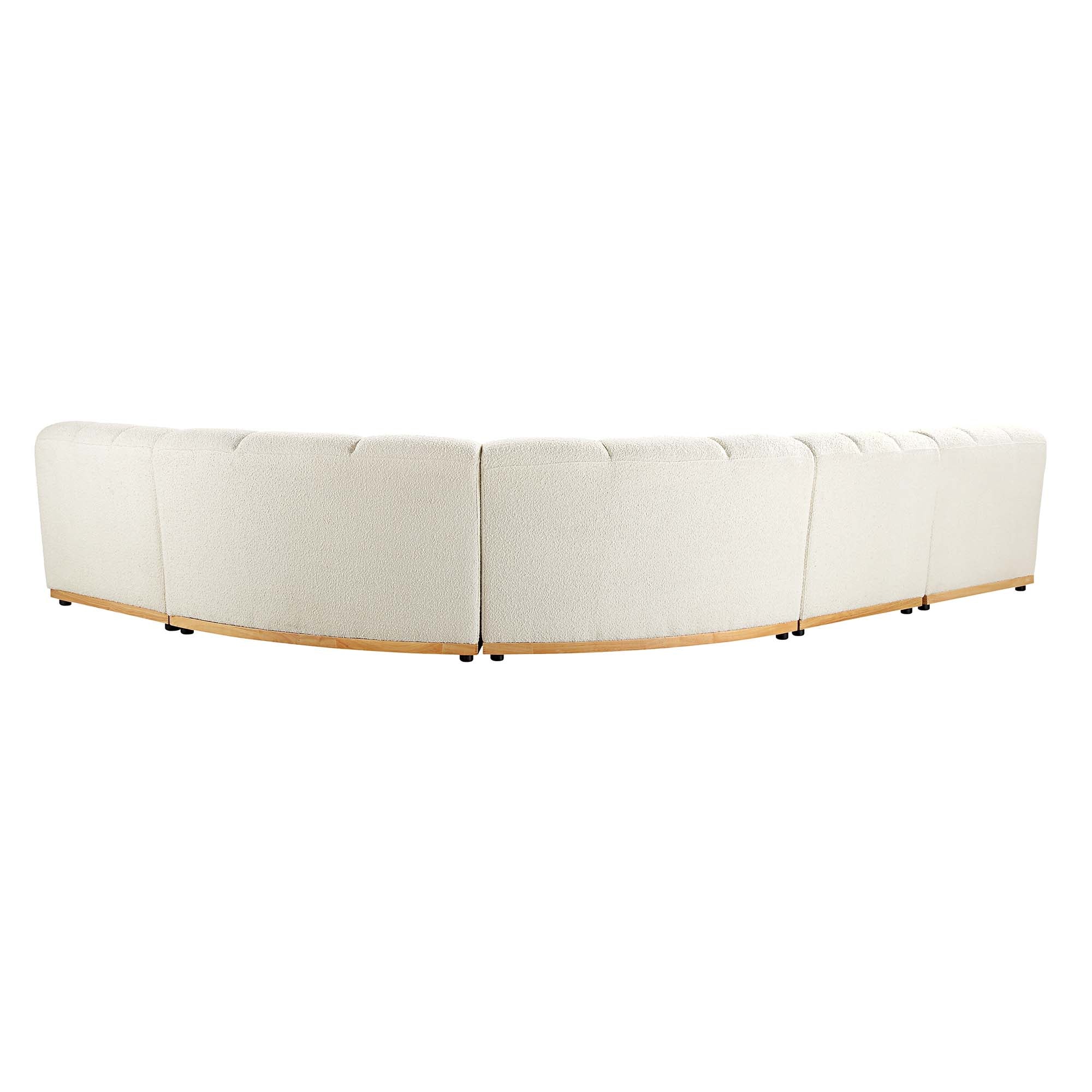 Granvia Ecru Boucle Sectional Sofa, 5-Seater Grand L-Shaped Sofa