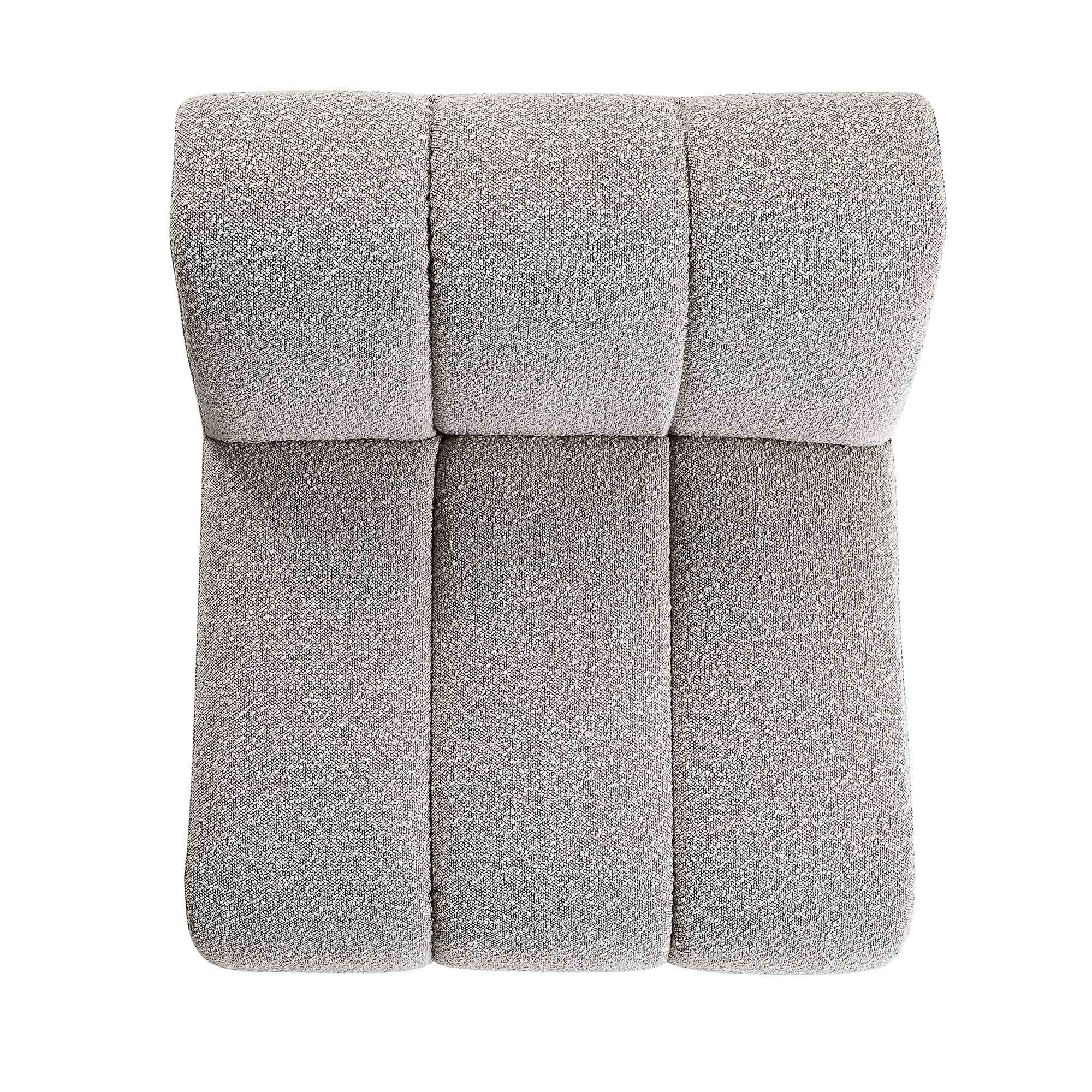 Granvia Taupe Boucle Sectional Sofa, 1-Seater Armless Sofa