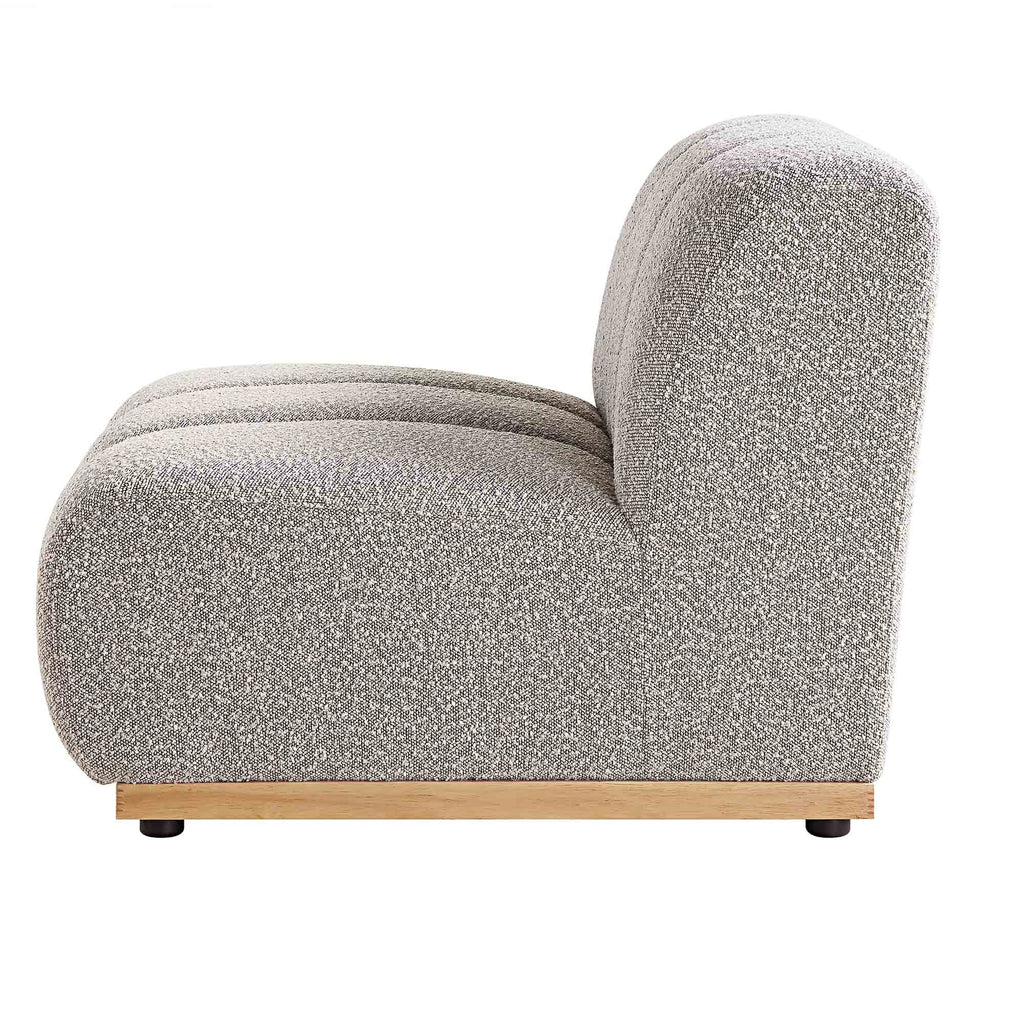 Granvia Taupe Boucle Sectional Sofa, 1-Seater Armless Sofa