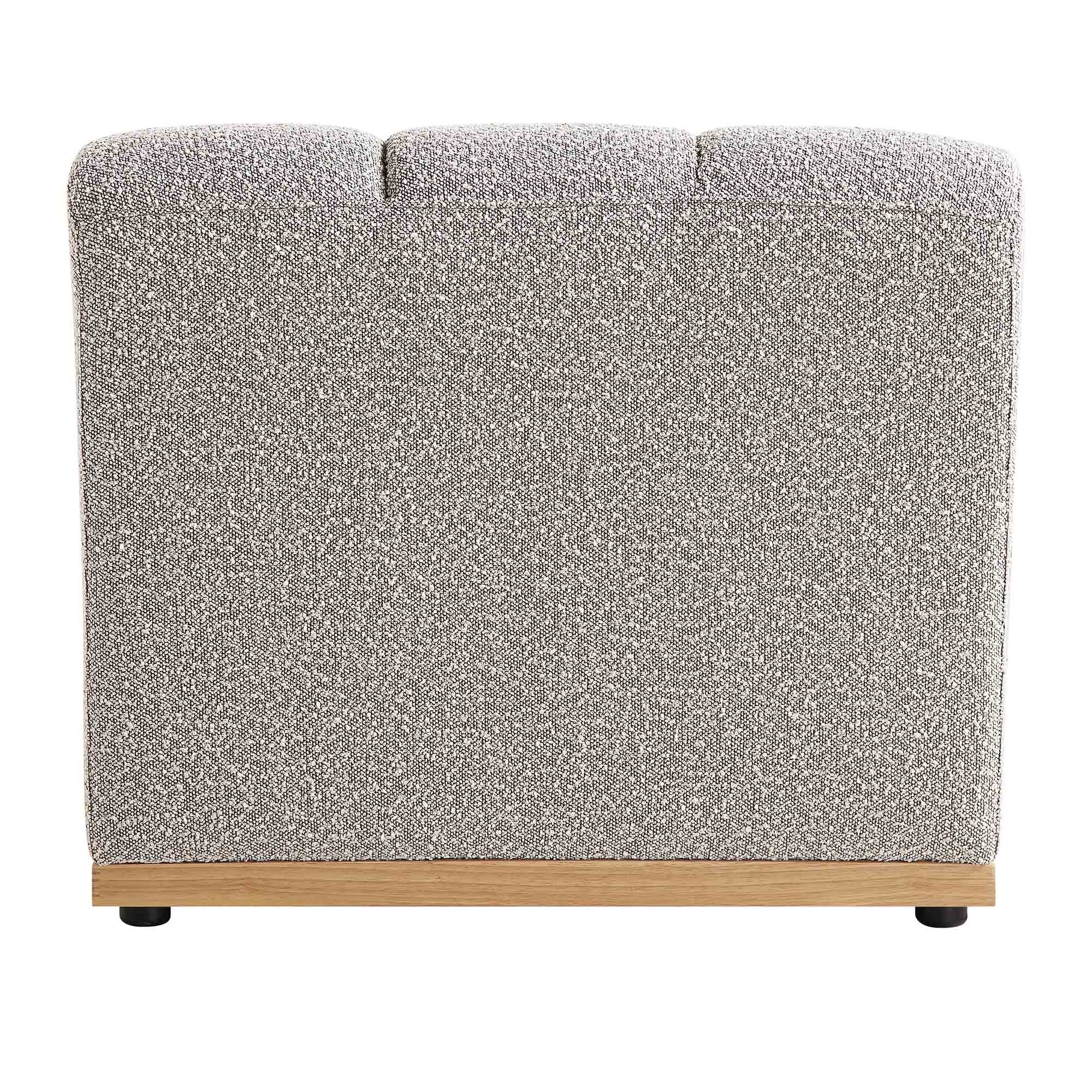 Granvia Taupe Boucle Sectional Sofa, 1-Seater Armless Sofa