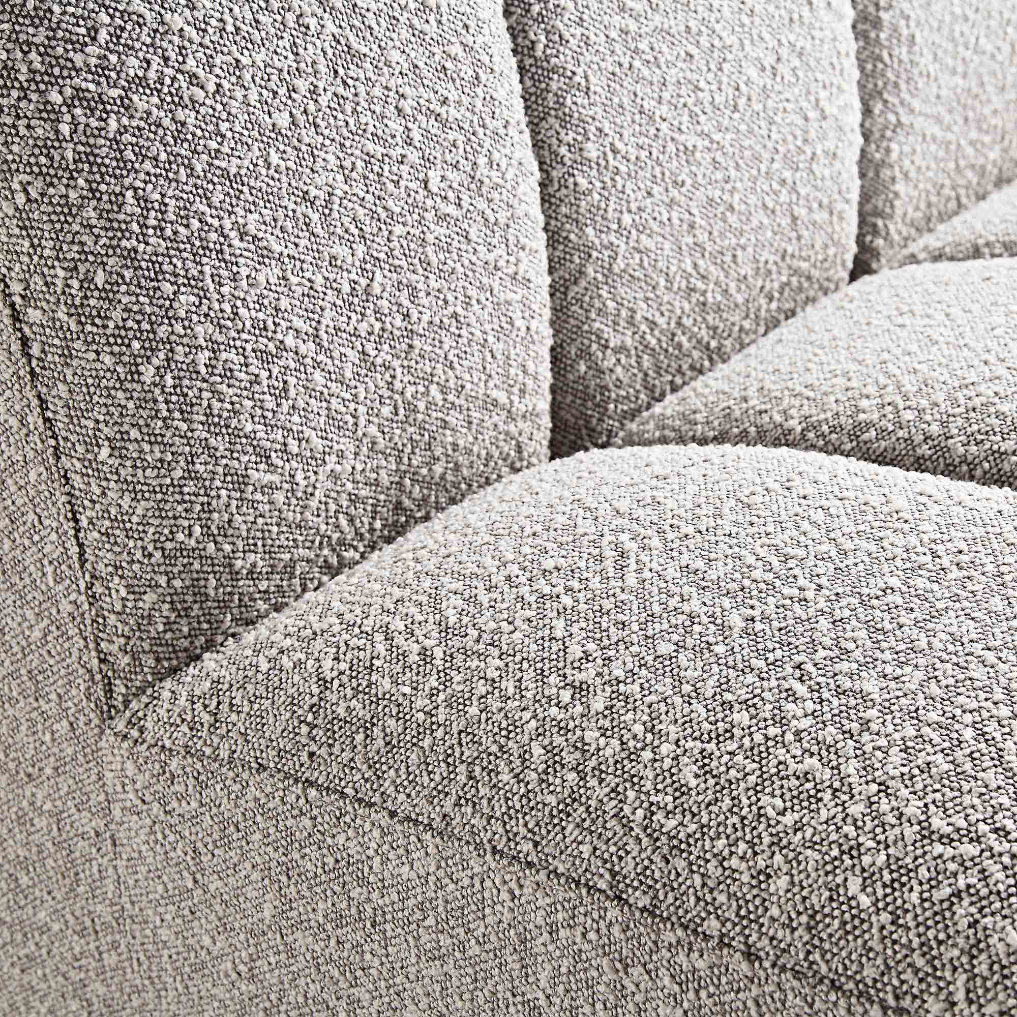 Granvia Taupe Boucle Sectional Sofa, 1-Seater Armless Sofa