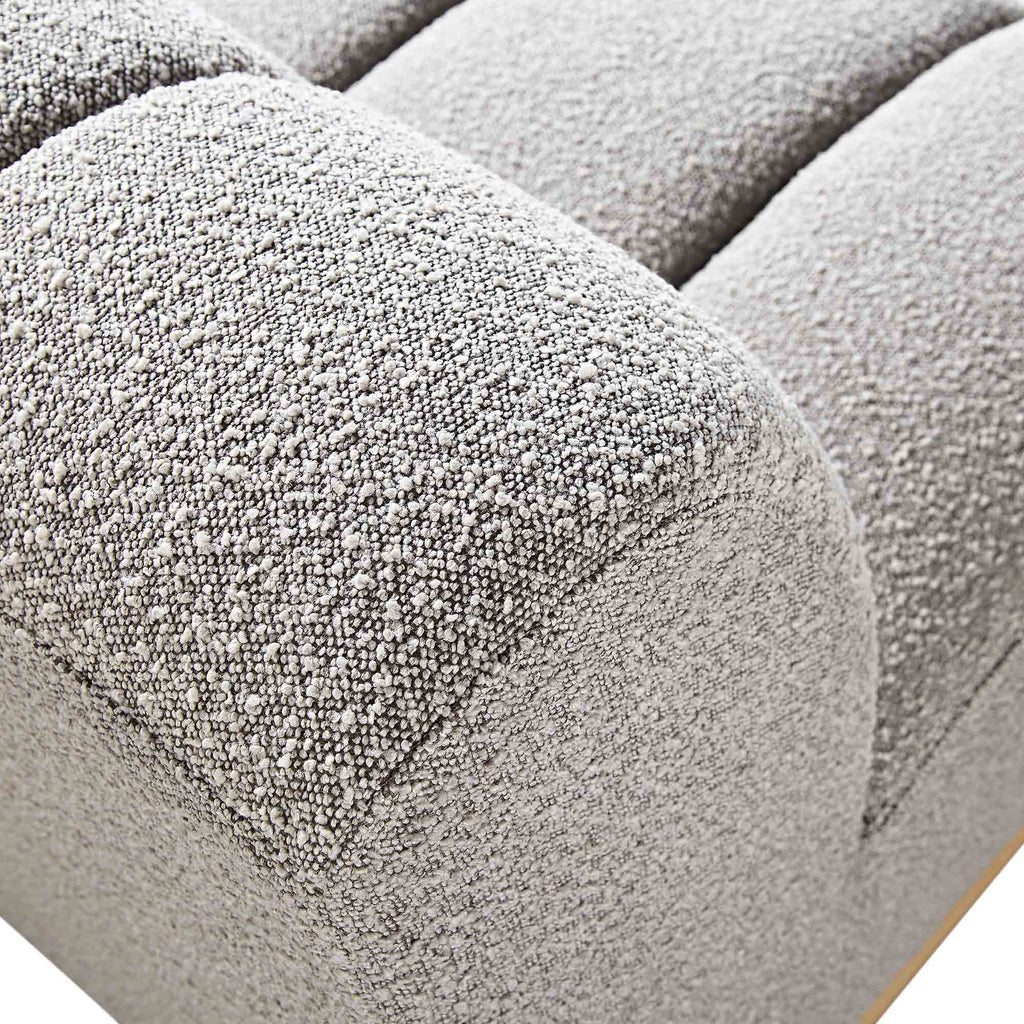 Granvia Taupe Boucle Sectional Sofa, 1-Seater Armless Sofa