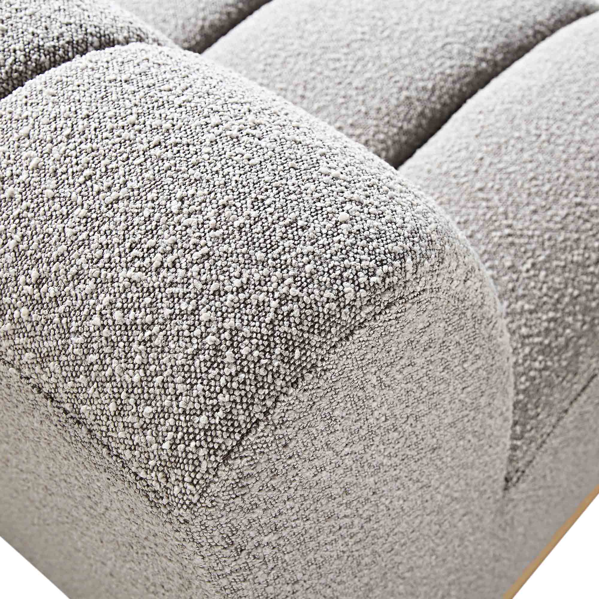 Granvia Taupe Boucle Sectional Sofa, 1-Seater Armless Sofa