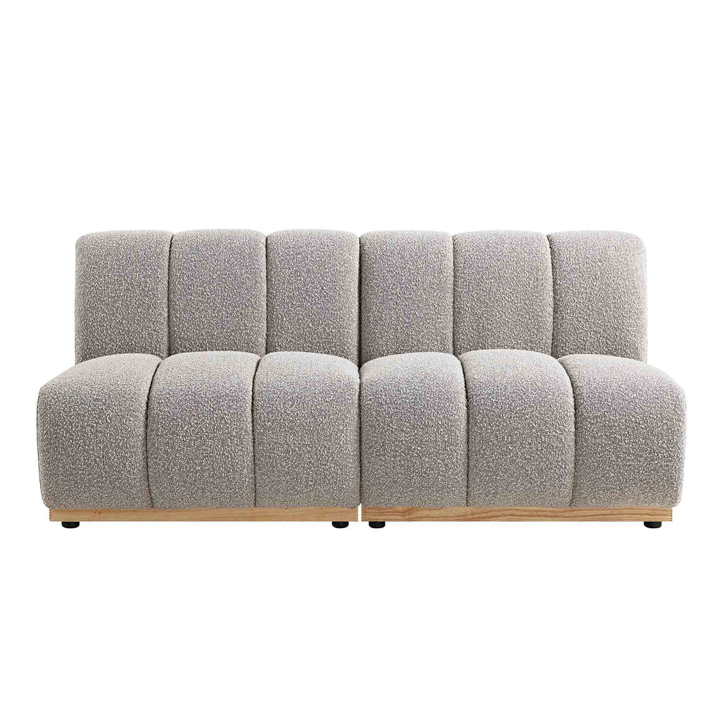 Granvia Taupe Boucle Sectional Sofa, 2-Seater Sofa