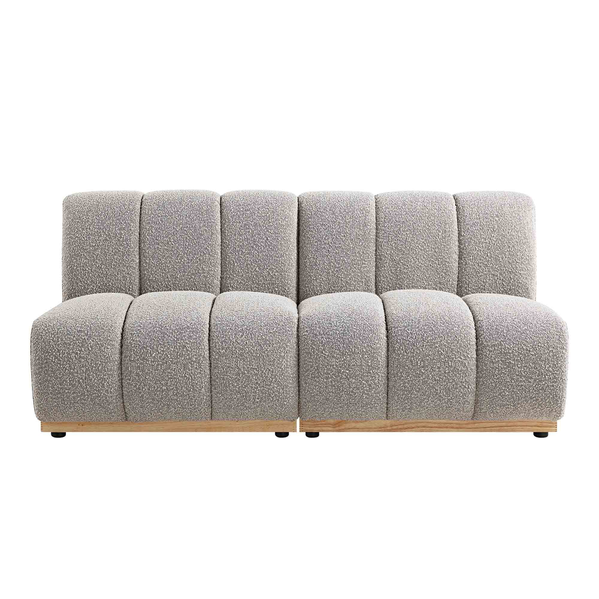 Granvia Taupe Boucle Sectional Sofa, 2-Seater Sofa