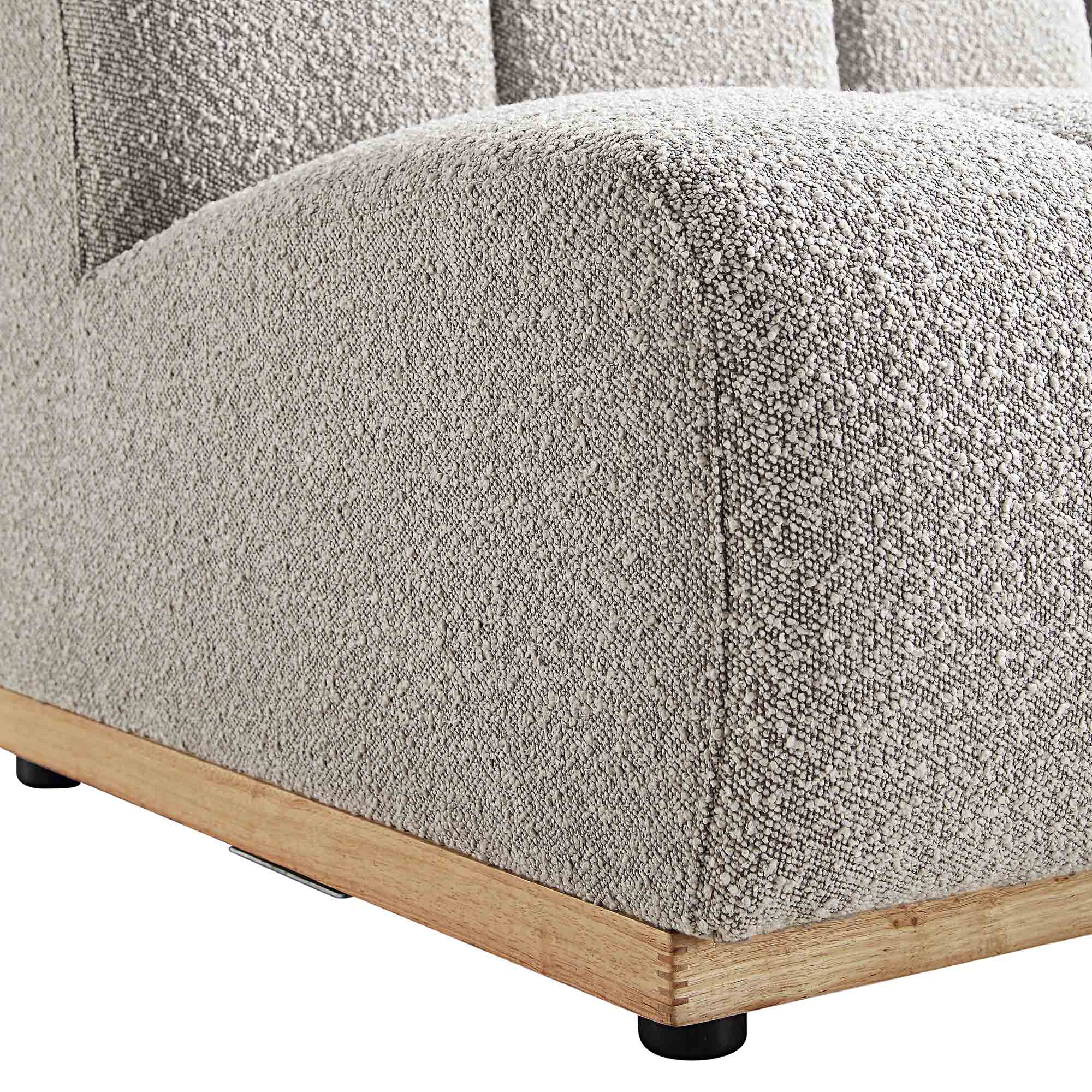 Granvia Taupe Boucle Sectional Sofa, 2-Seater Sofa