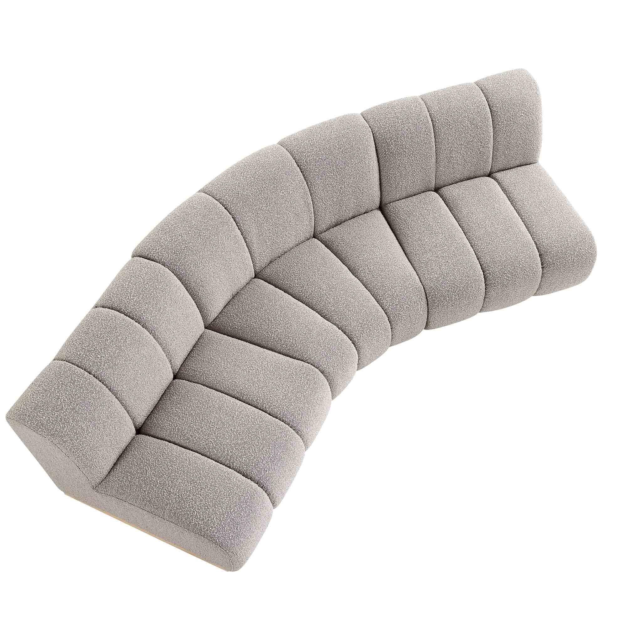 Granvia Taupe Boucle Sectional Sofa, 3-Seater Corner Sofa