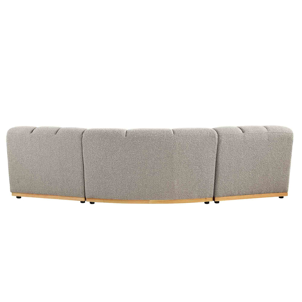Granvia Taupe Boucle Sectional Sofa, 3-Seater Corner Sofa