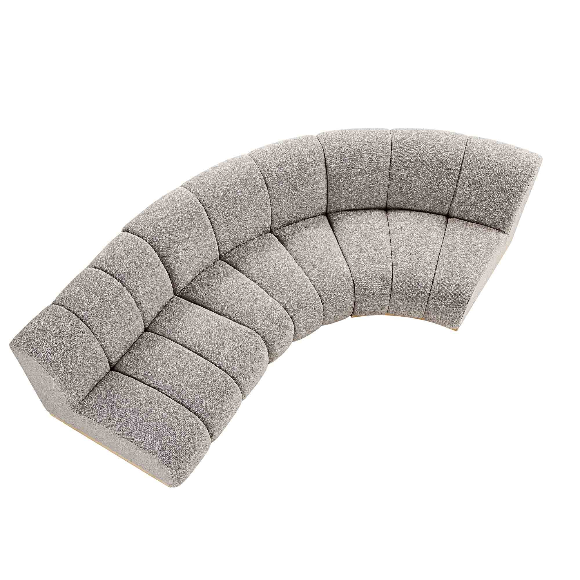 Granvia Taupe Boucle Sectional Sofa, 3-Seater L-Shaped Sofa