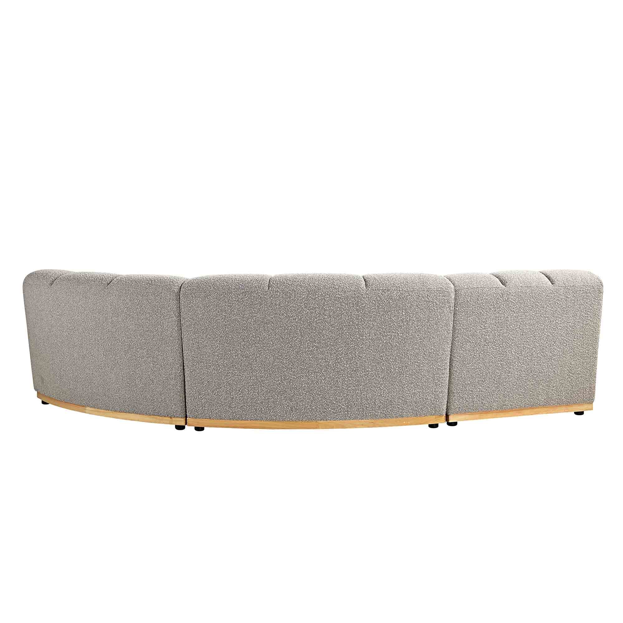 Granvia Taupe Boucle Sectional Sofa, 3-Seater L-Shaped Sofa