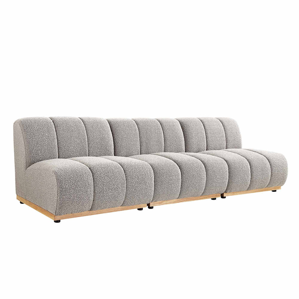 Granvia Taupe Boucle Sectional Sofa, 3-Seater Sofa