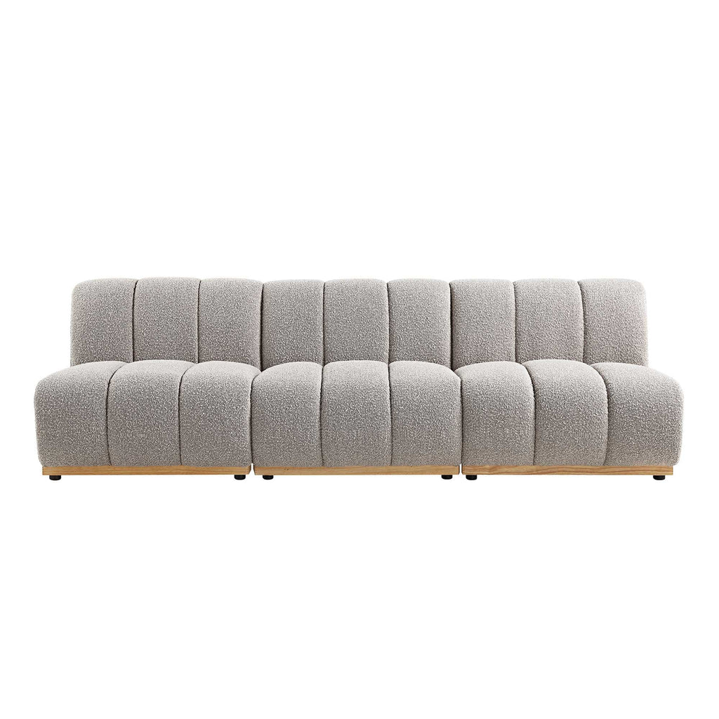 Granvia Taupe Boucle Sectional Sofa, 3-Seater Sofa