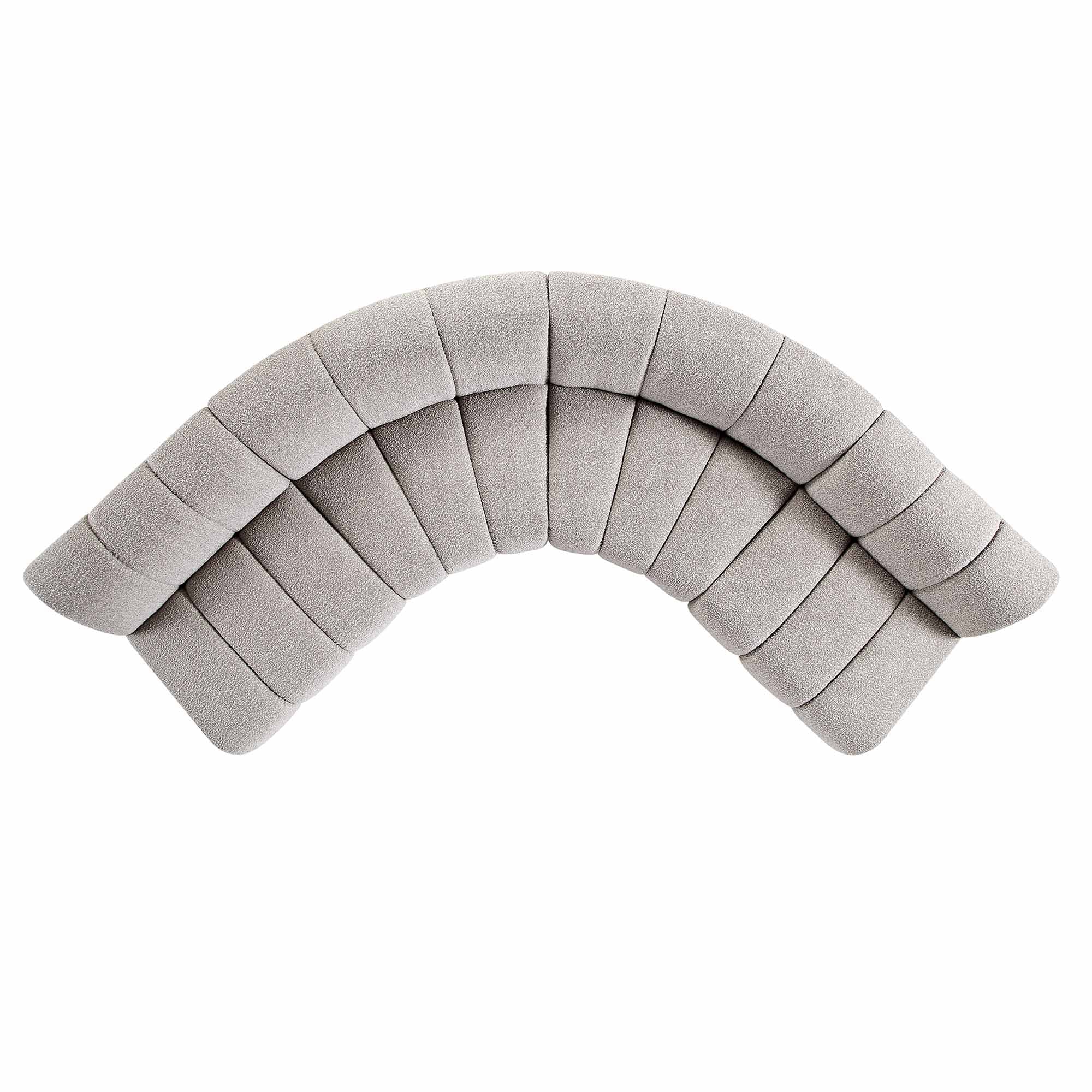 Granvia Taupe Boucle Sectional Sofa, 4-Seater Large Corner Sofa