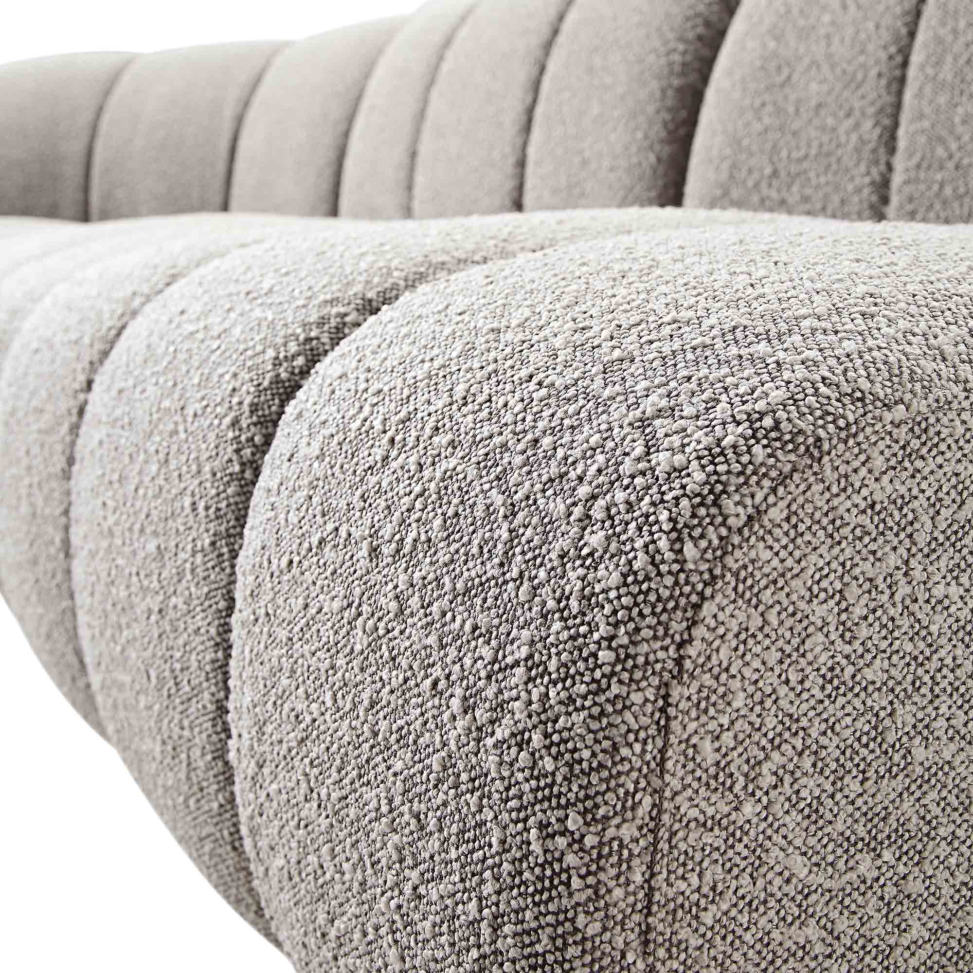 Granvia Taupe Boucle Sectional Sofa, 5-Seater Grand L-Shaped Sofa