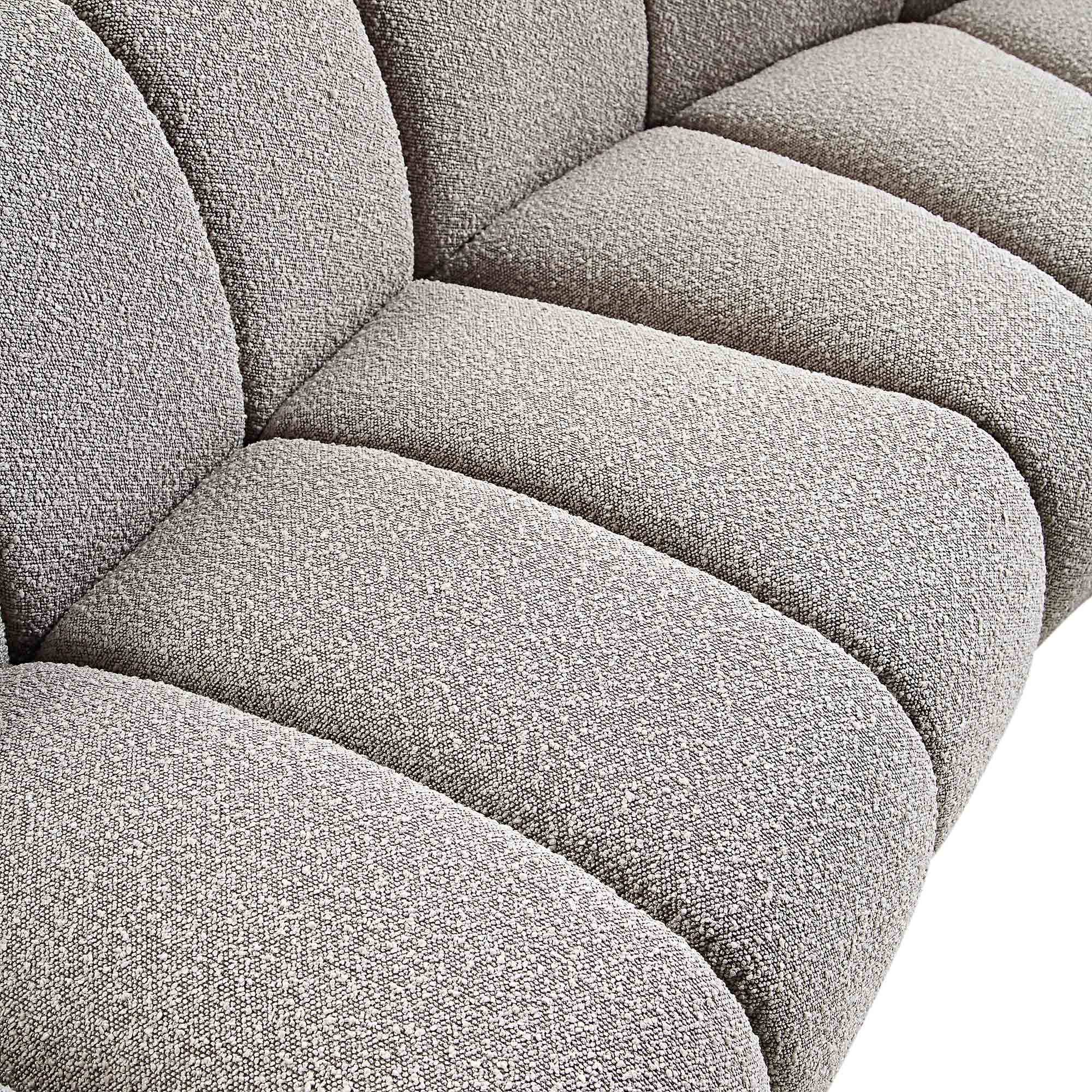 Granvia Taupe Boucle Sectional Sofa, 5-Seater Grand L-Shaped Sofa
