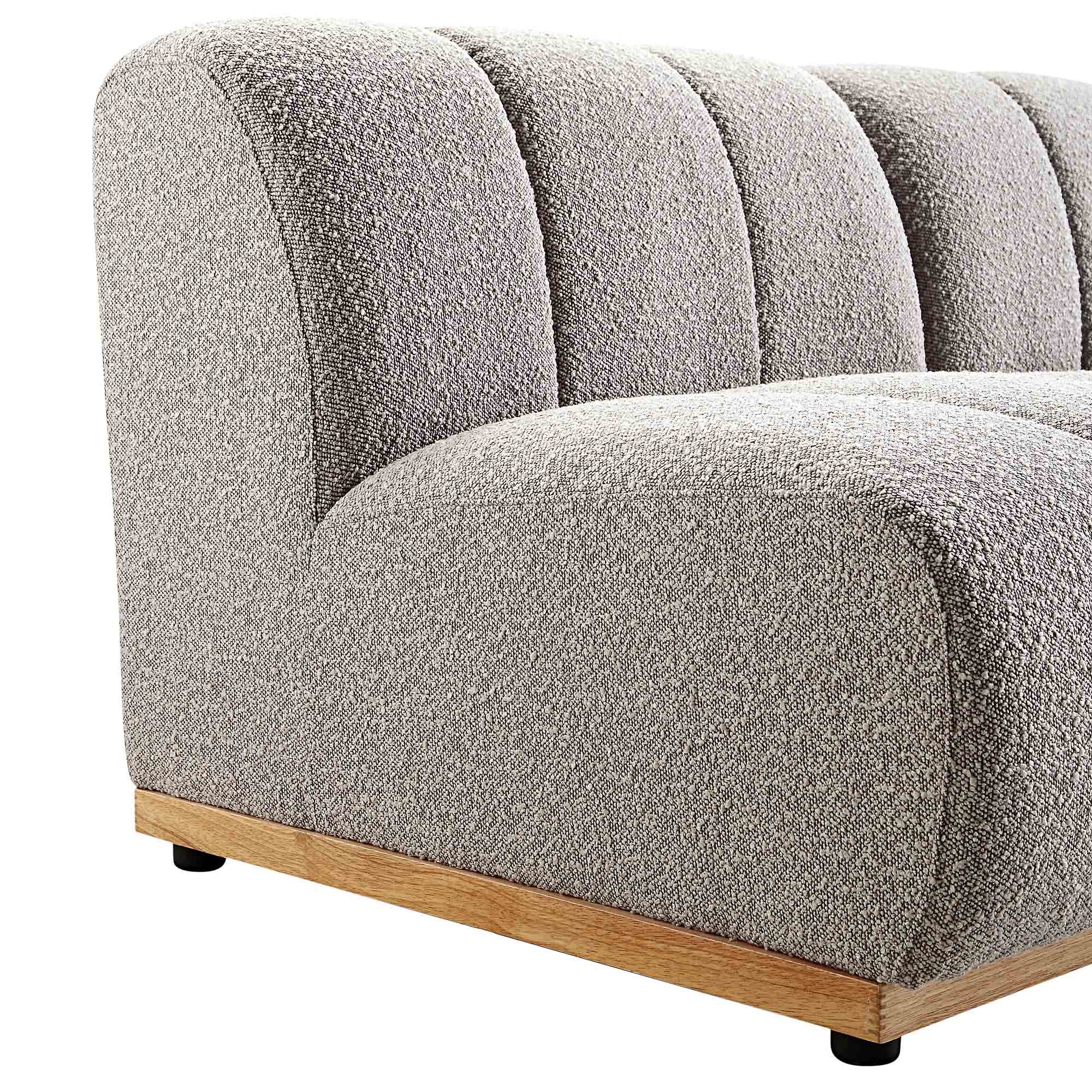 Granvia Taupe Boucle Sectional Sofa, 5-Seater Grand L-Shaped Sofa