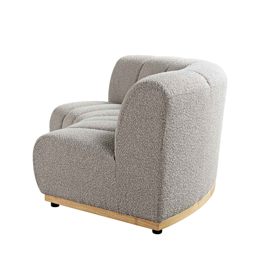 Granvia Taupe Boucle Sectional Sofa, 2-Seater Curved Sofa