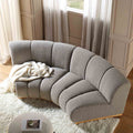 Granvia Taupe Boucle Sectional Sofa, 2-Seater Curved Sofa