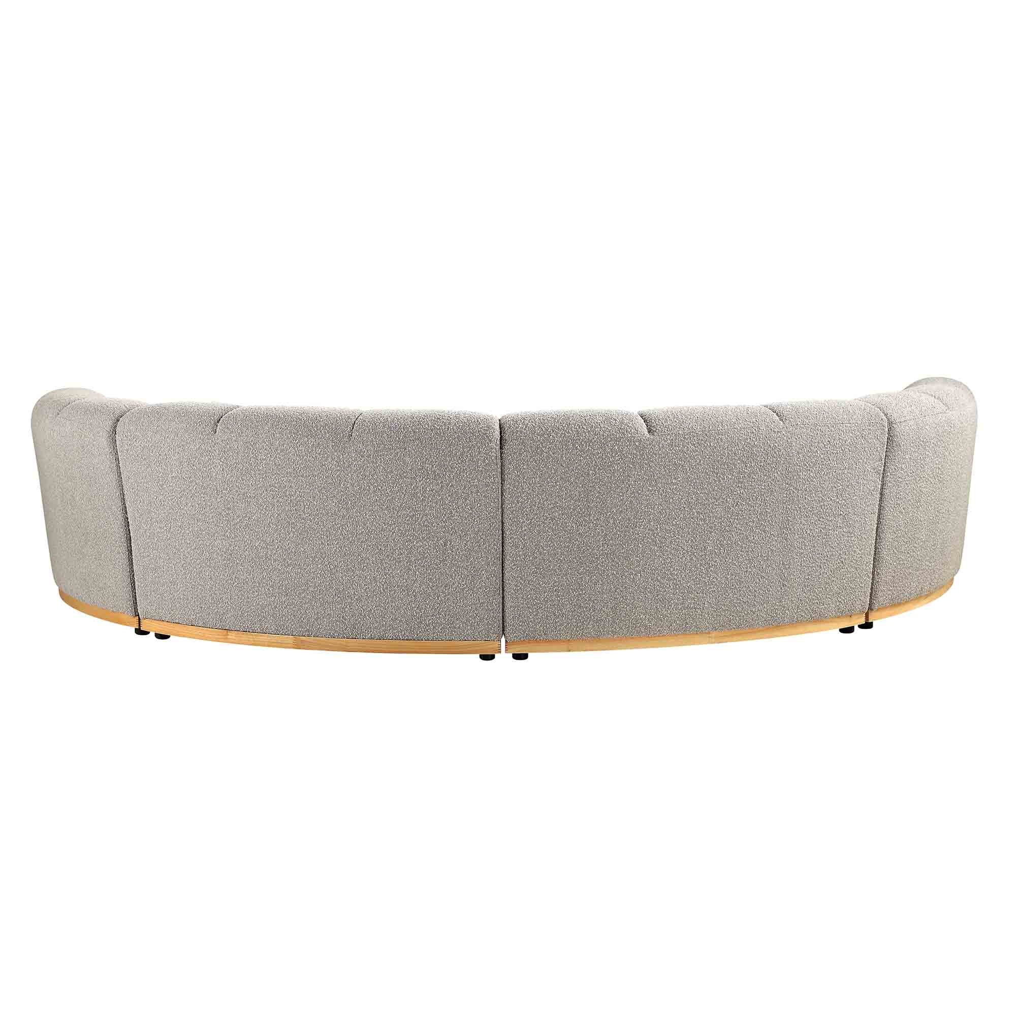 Granvia Taupe Boucle Sectional Sofa, 4-Seater Half Circle Sofa